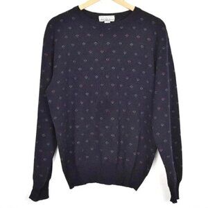 Vintage Tricots St. Raphael For Saks Fifth Avenue Blue  Wool Sweater Medium